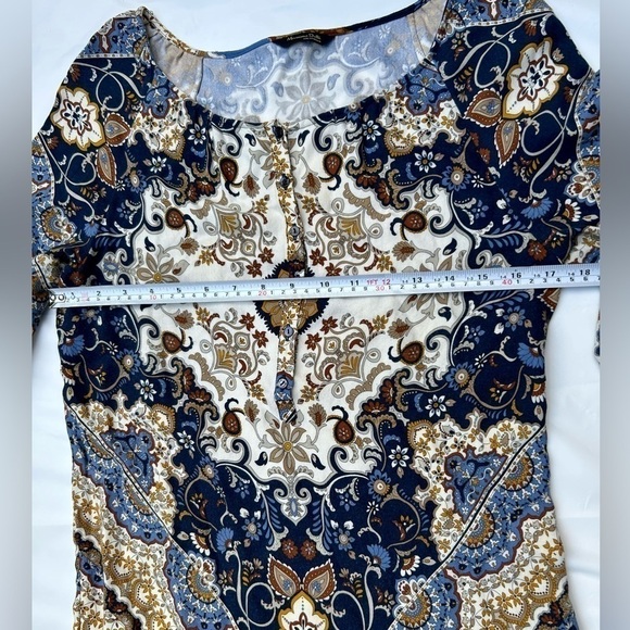 Massimo Dutti print pattern classic navy dress size 4 - Picture 9 of 9